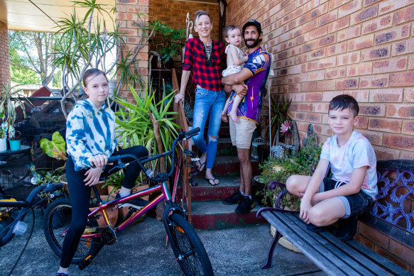Mother Courtney, father Stephen Lardner, son Jason, daughter Imogen and youngest daughter Cassidy from Ruse in south-west Sydney.