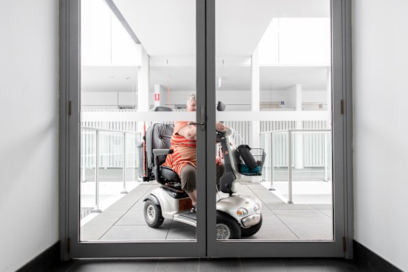 The lack of any automatic doors makes it difficult for people with disabilities to move around apartment complexes.