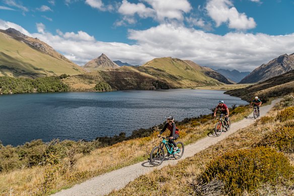 Mountain Biking at Moke Lake, Queenstown.