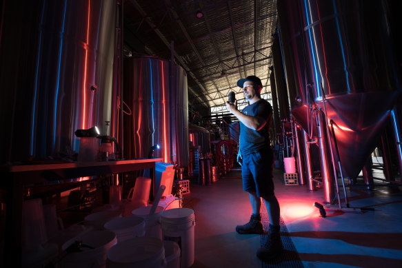 Dan Dainton in his Carrum Downs brewery.