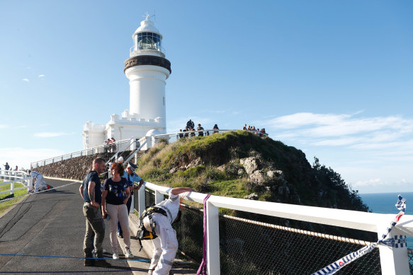 Belgian Police joined NSW Police for a search near the Cape Byron lighthouse on Tuesday.