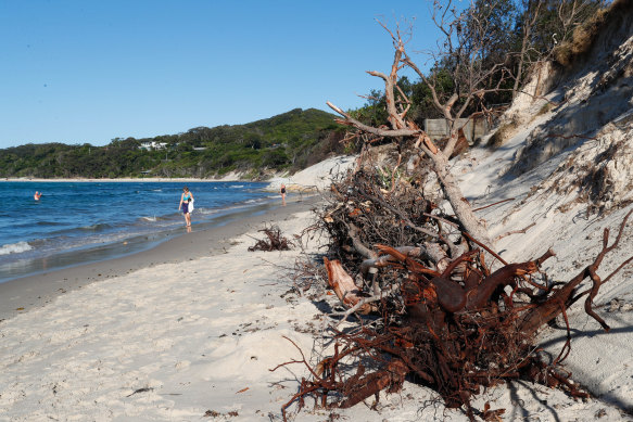 Byron's Clarkes Beach has lost much of its sand - but scientists say it will eventually return but they can't say when.