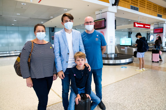 The Meigan family from Campbelltown returning from Melbourne after a family trip.