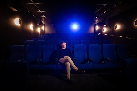 Mark Walker at his new independent cinema in Collingwood. 