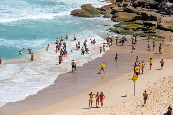 Swimmers at Tamarama Beach earlier this summer.