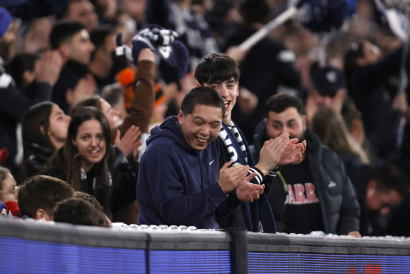 Fans at the MCG tonight.
