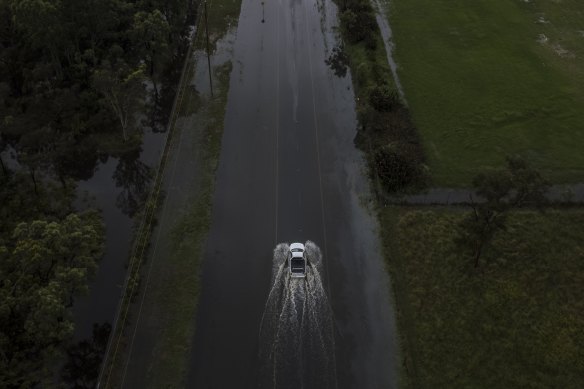 Flash flooding near Shane’s Park in Sydney as flooding continues to impact parts of the city. 