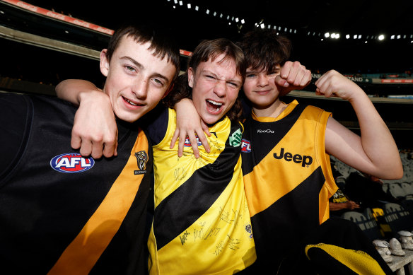 Tigers fans channel their yellow-and-black spirit. 