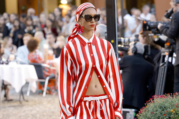 A model at the Dolce & Gabbana X Mytheresa presentation in May
in Portofino, Italy.