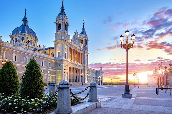 Almudena Cathedral, across from the Royal Palace of Madrid.