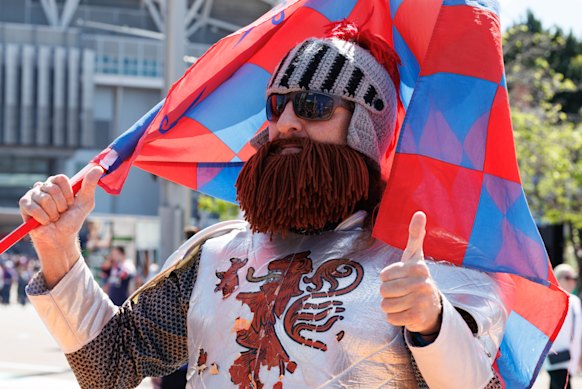 David Thompson dressed as a knight for the occassion. 