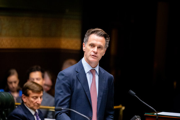 NSW Premier Chris Minns delivers a speech on antisemitism in parliament last week.