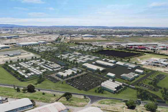 An artist’s impression of the proposed Centre for National Resilience at Pinkenba near Brisbane Airport. 