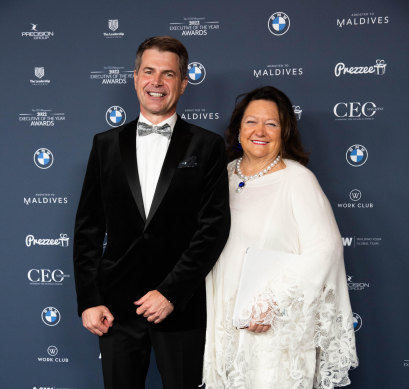 Hancock Prospecting CEO Garry Korte pictured with Gina Rinehart.