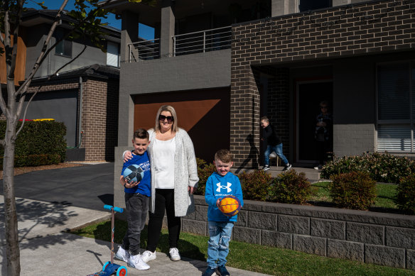 Libby Clarke with her children Jackson, 9, Andrew, 6, and Thomas, 4.