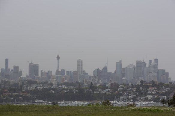 Clouds roll in across Sydney.