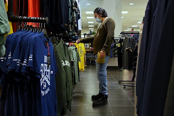 Mauro Sigone in the same area of the Myer store that had a historical fleeting transmission early in the outbreak.