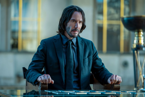 Keanu Reeves in John Wick: Chapter 4, which set opening weekend records in Australia.