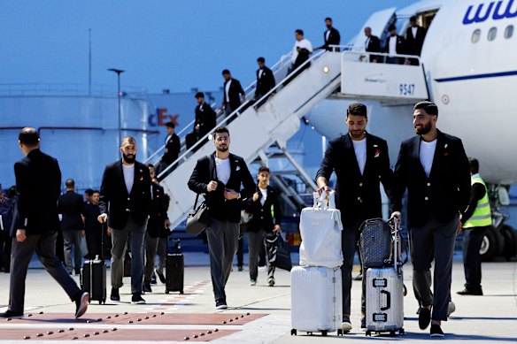 Members of the Iranian national team arrive in Mexico at the weekend.