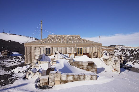 The hut and surrounds at Cape Royds.