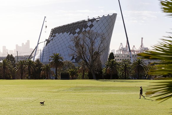 A view of the northern vent from the Yarraville Gardens oval. 