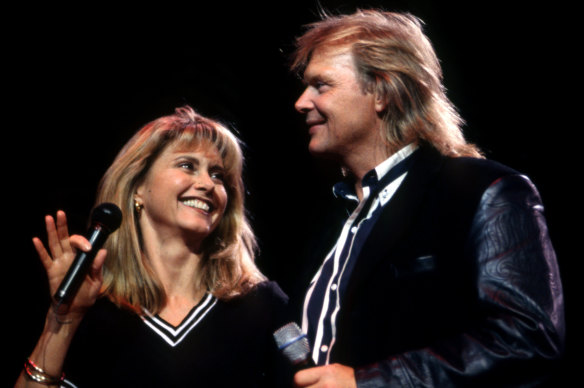 The late Olivia Newton-John is among Farnham’s famous friends who feature in the documentary.