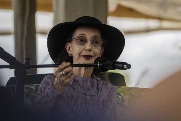 Joyce Carol Oates speaking at a literary festival in Jamaica last year. The book of her letters focuses largely on her prolific output of writing.