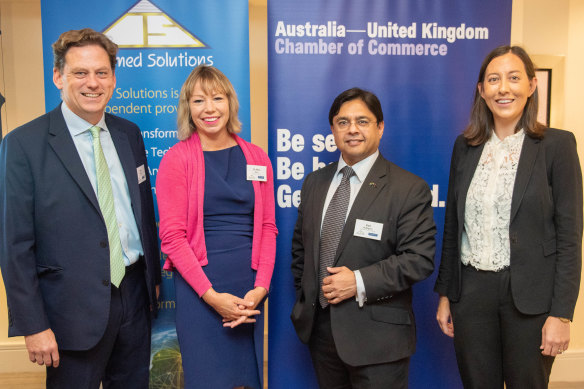 Seth Finegan, Informed Solutions, Dr Alice Bunn, UK Space Agency, Karl Rodrigues, Australia Space Agency and Catherine Woo, Australia-United Kingdom Chamber of Commerce. 