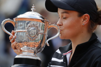 Barty relishing her winning moment.