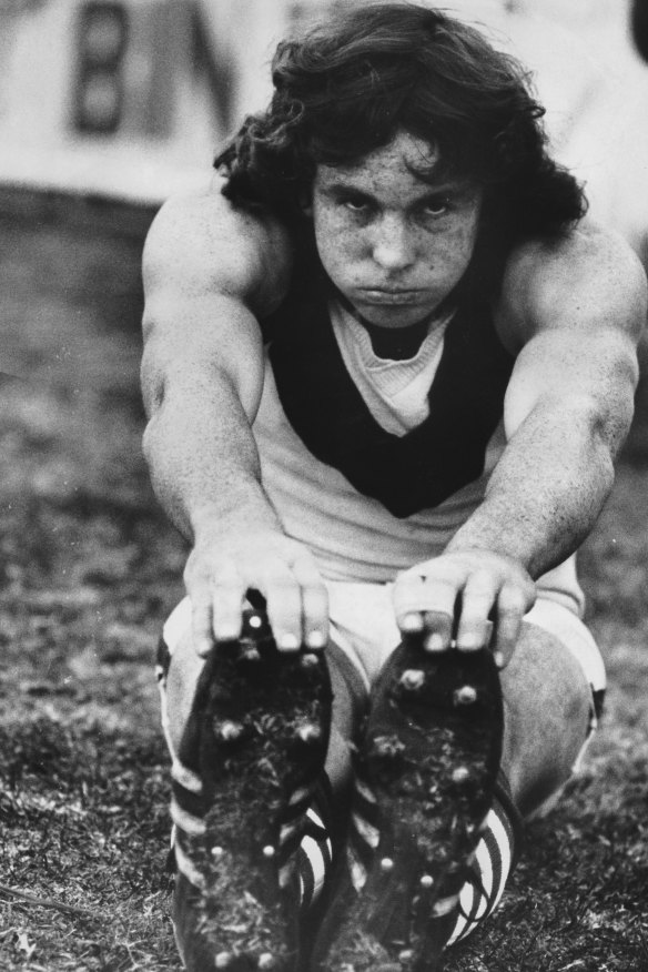 Terry Daniher in training with the Swans in 1976.