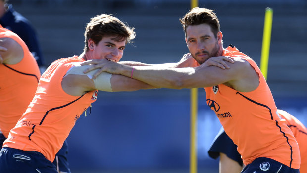 Paddy Dow (left) will debut for the Blues.