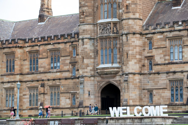 The sign at the University of Sydney says it all: it’s back to business for the higher education sector.