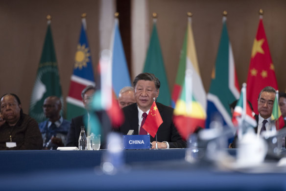 President of China Xi Jinping on the last day of the BRICS Summit in Johannesburg last week.