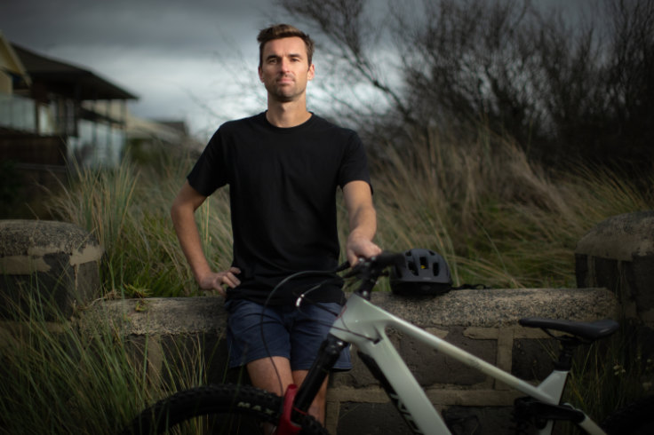 man with bicycle