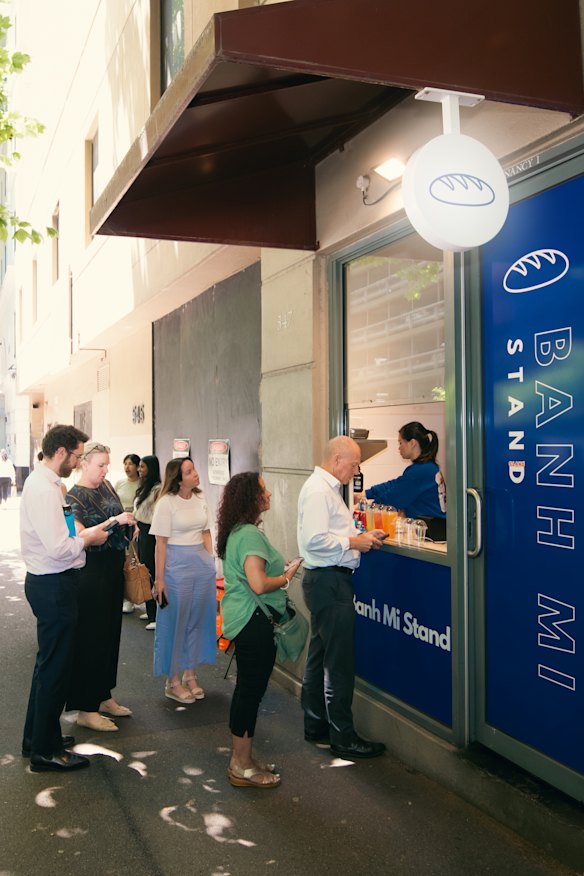 Line up at Banh Mi Stand.