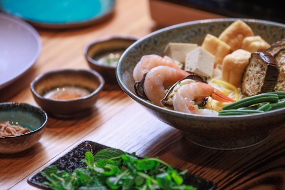 While the broth is plant-based, toppings are customisable for meat and non-meat eaters.