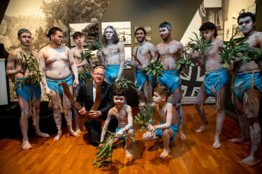 Indigenous dancers at the Museum of Sydney on Sunday, where Minister for Aboriginal Affairs and Arts Ben Franklin announced a new dedicated Aboriginal Cultural Space will be established at the site of First Government House in NSW.