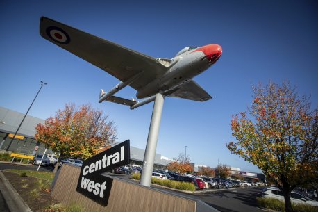 The plane at Central West Shopping plaza in Braybrook.