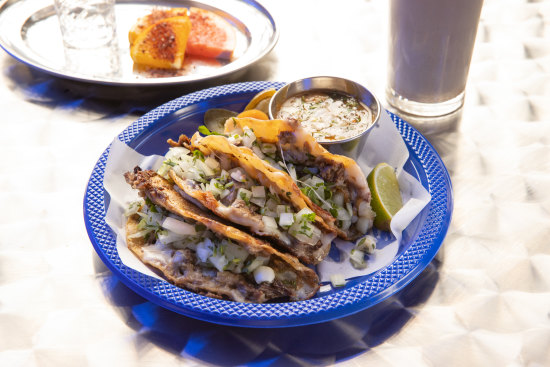 Birria tacos on the menu at CDMX.