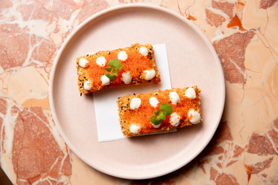 Hokkaido toast is plated as if it knows the camera will be shooting from directly above.