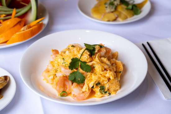 The prawn scrambled eggs at Royal Palace Seafood. 