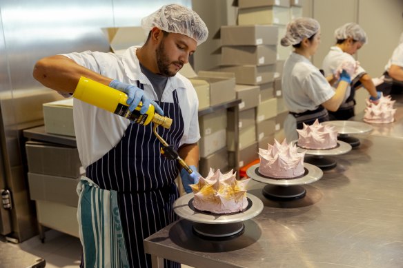 Visitors can watch chefs work. 