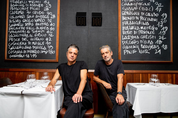 Giovanni (left) and Enrico Paradiso, owners of Potts Point’s number one trattoria.
