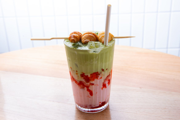 Bloomwood’s signature strawberry matcha Bloomtini.