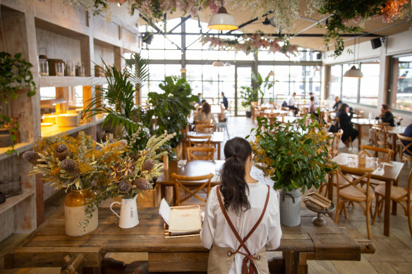 Rombe’s spacious, airy dining room.