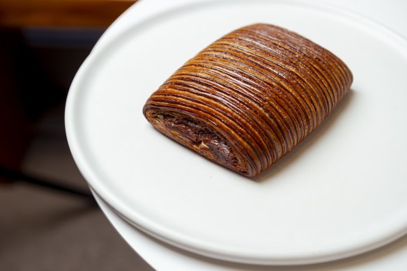 Triple-choc hazelnut croissant.