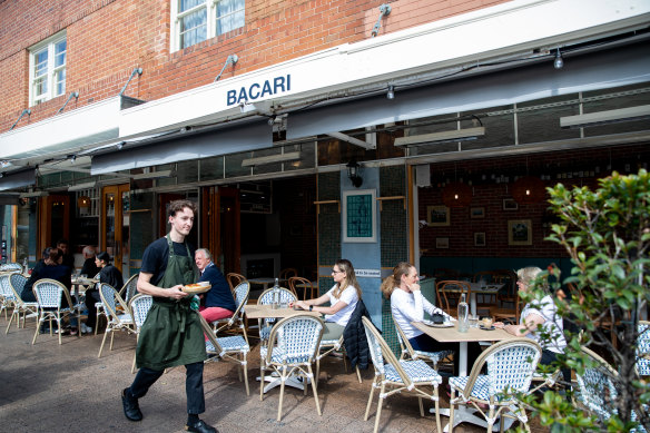 The al fresco terrace outside Bacari. 