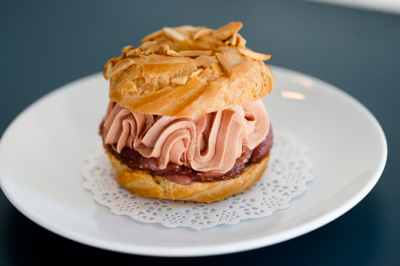 Chicken liver Paris-brest with onion jam at Cafe Paci.