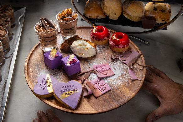 A selection of Mother’s Day treats available as part of the high tea service at the Westin, Melbourne.