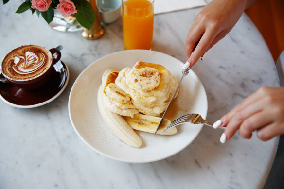 A modern classic: Bills
ricotta hotcakes, banana and honeycomb butter for $26.